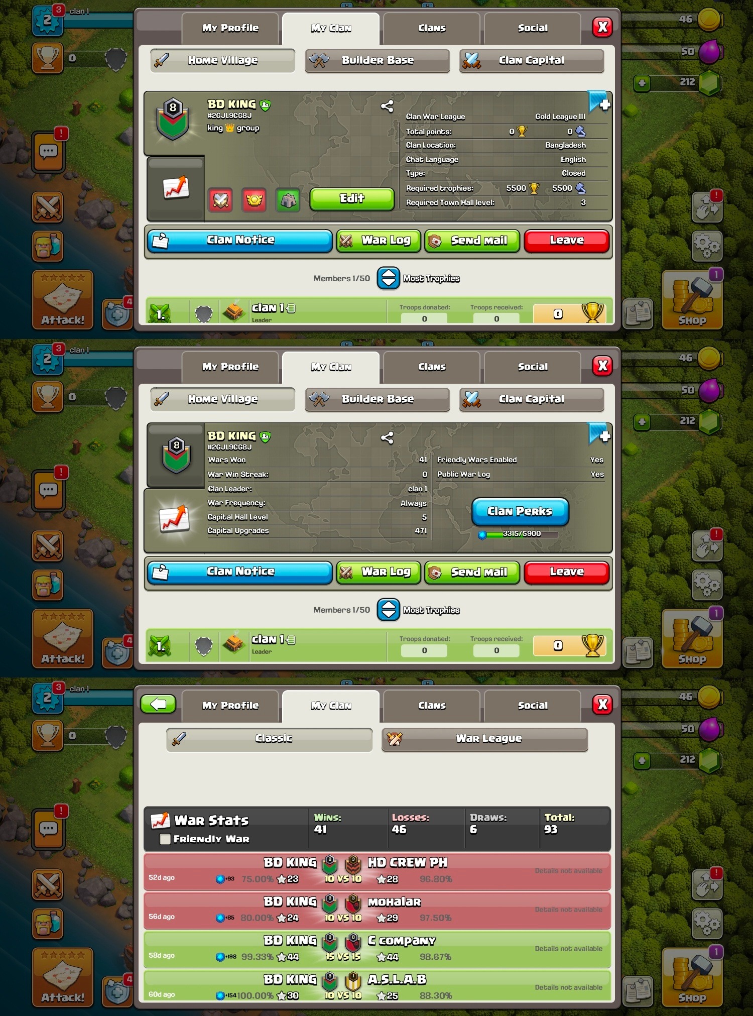 N-20 | BD King 👑 | Clan Lv.8 | CH 5 | 471 Upg | 41 Win | Clash of Clans | Gold | MI2404