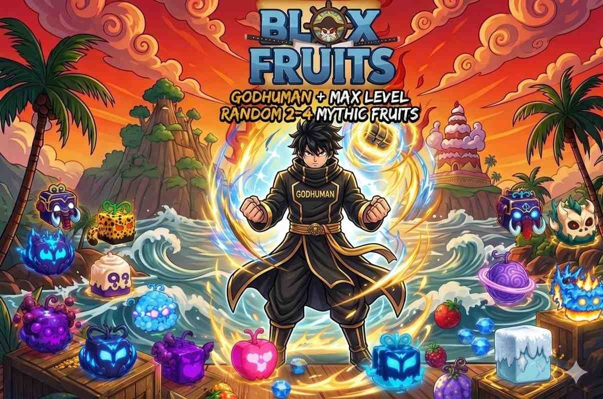 🌟GODHUMAN🌟 MAX-LEVEL🌟2-4x MYTHIC FRUITS INVENTORY 🌟