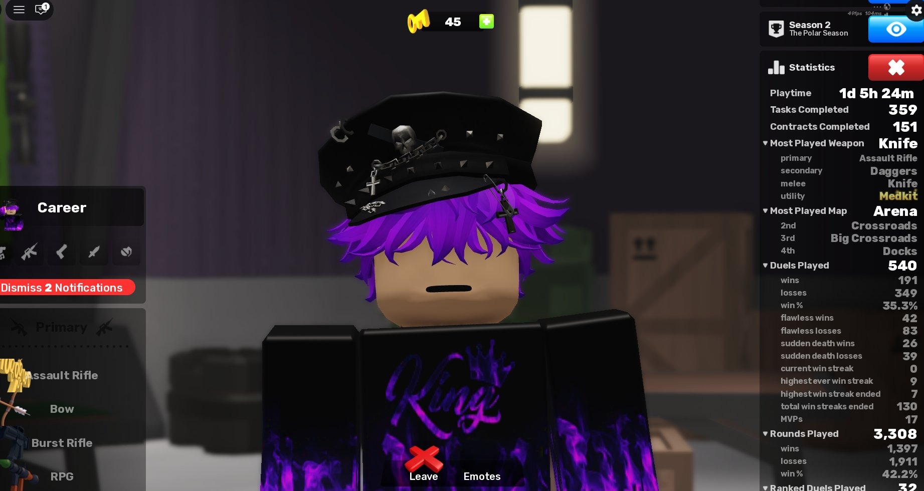 ROBLOX3838//90 LVL FLAMETHROWER MAUL MEDKIT CANDY CANE