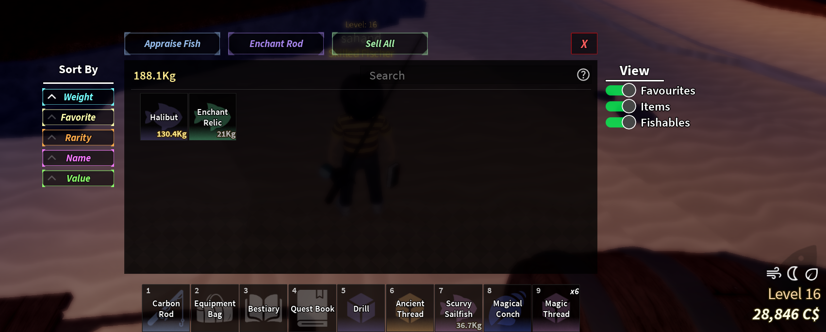 🐠【ROBLOX FISCH】📊 Level 16 💸 28.8K C$ 🎣 +3 Rods 🧬 C