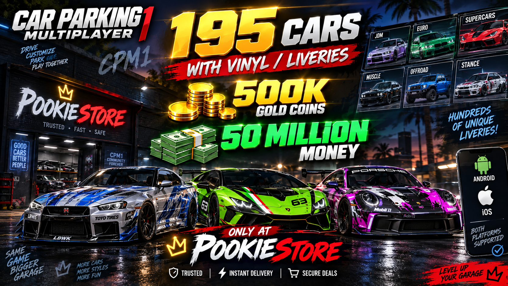 195 Cars with Vinyl / Liveries | Android + IOS