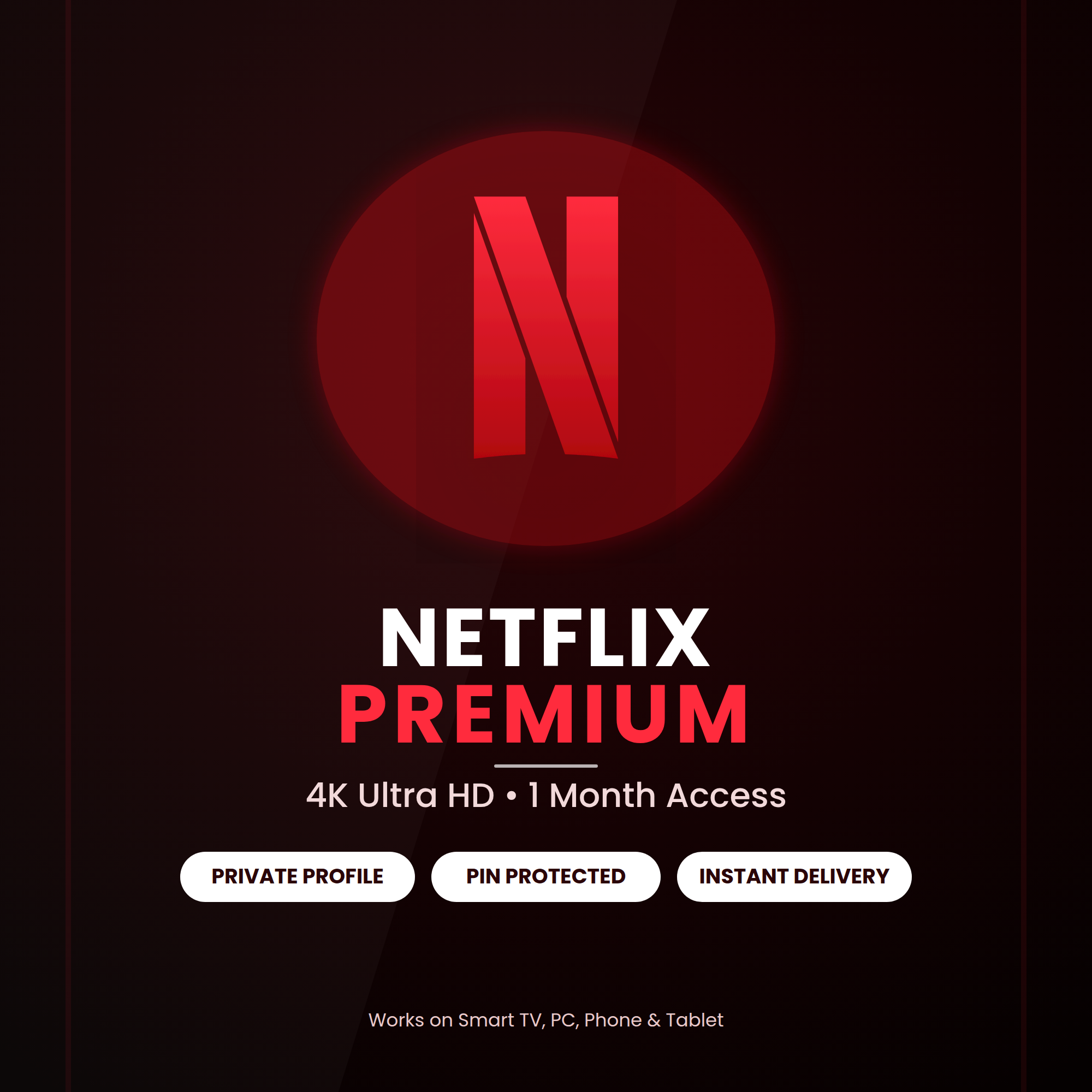 Netflix 4K UHD Premium - 1 Month -  Not Need VPN | Netflix | US | Subscription | MI6408