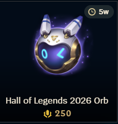 ⚡️ 1 X Hall of Legends 2026 Orb ⚡️ legal RP ~ Gifting S | League of Legends | Europe Nordic & East | Orbs | MI6677