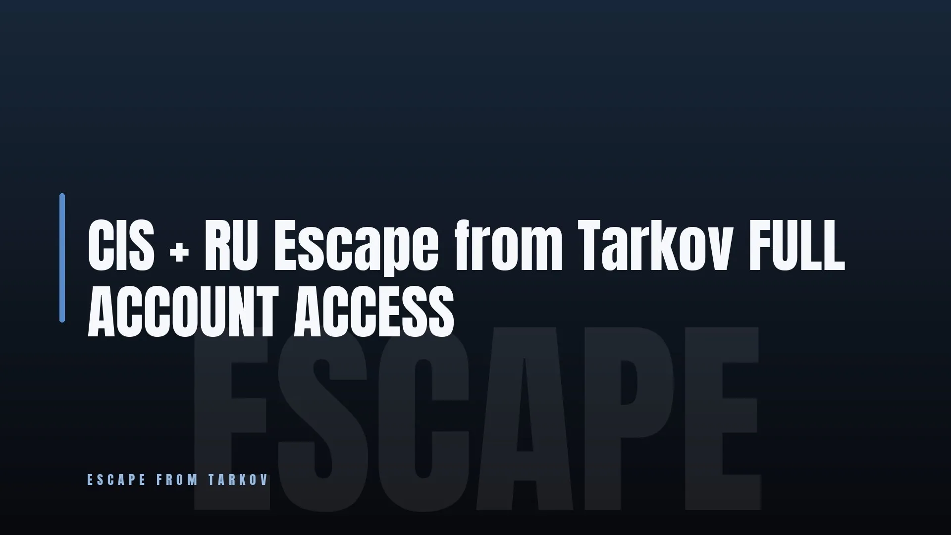 CIS + RU ⭐ Escape from Tarkov 🎯 FULL ACCOUNT ACCESS