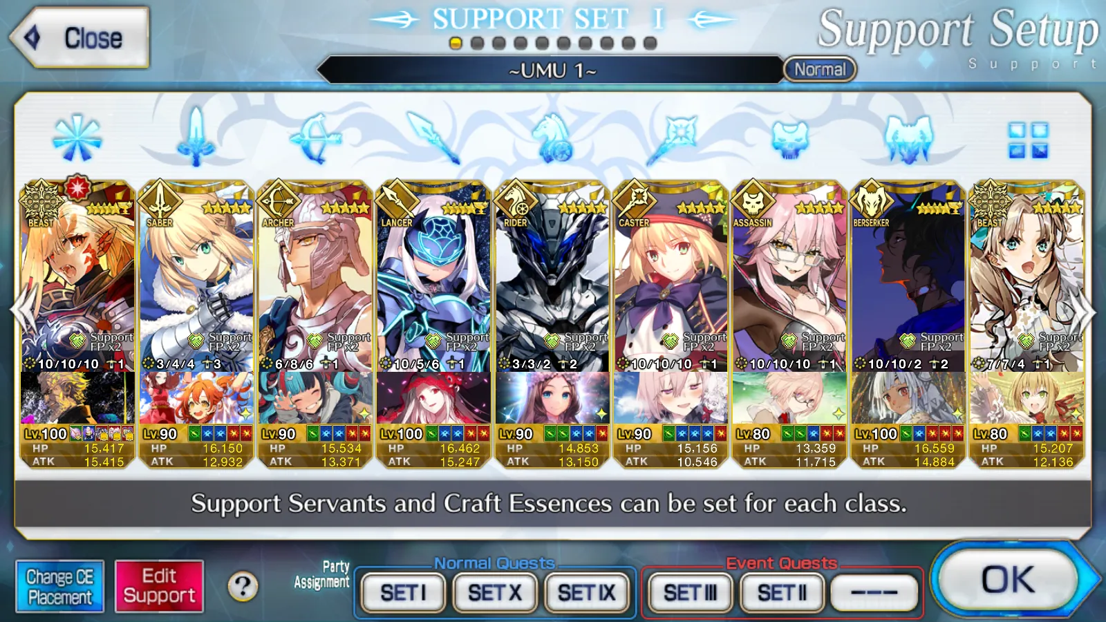 NA | Lv134 | 671 days | 28 SSR 32 WNP(Altria Pendragon