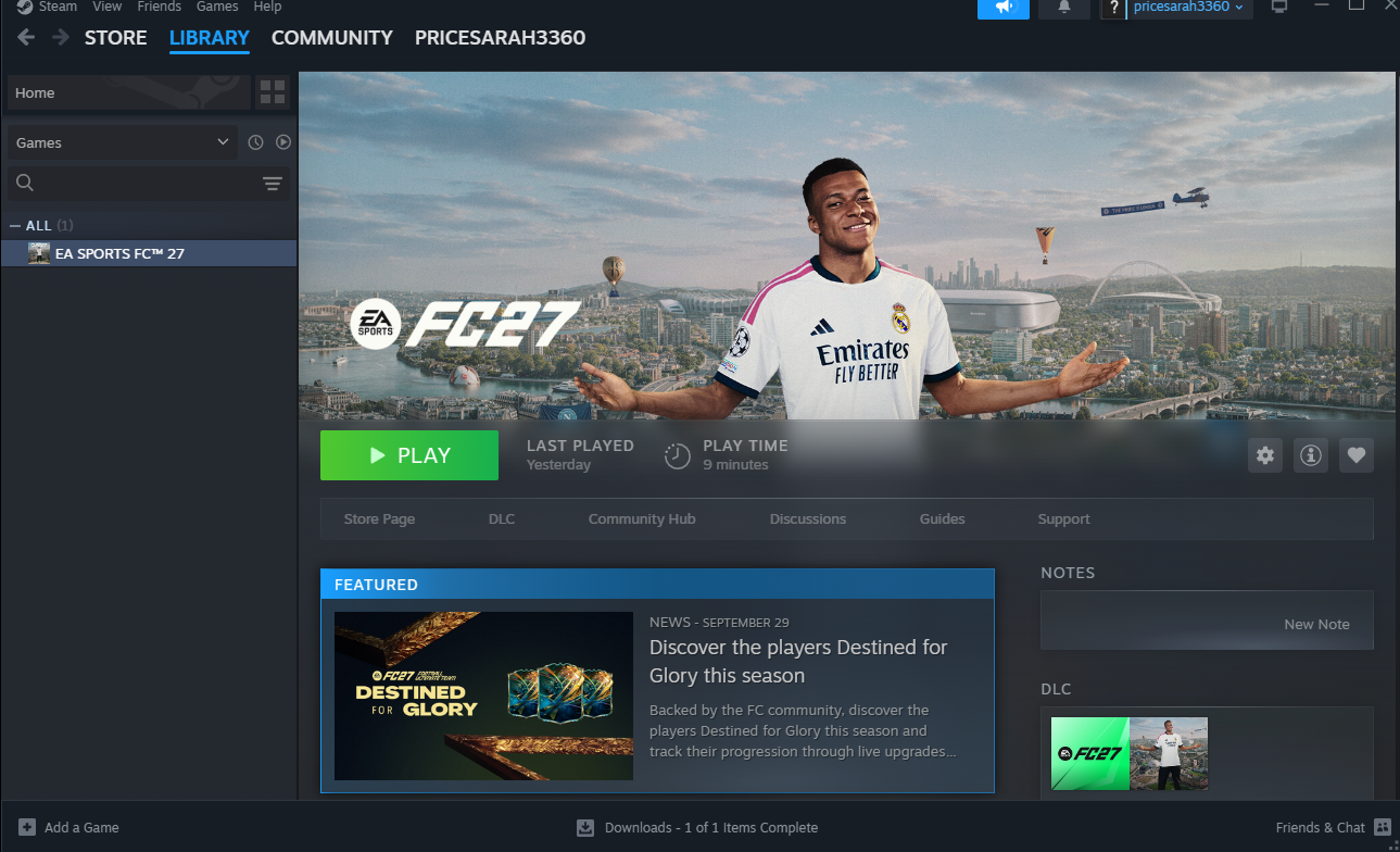 Fc 27 fresh account -Steam