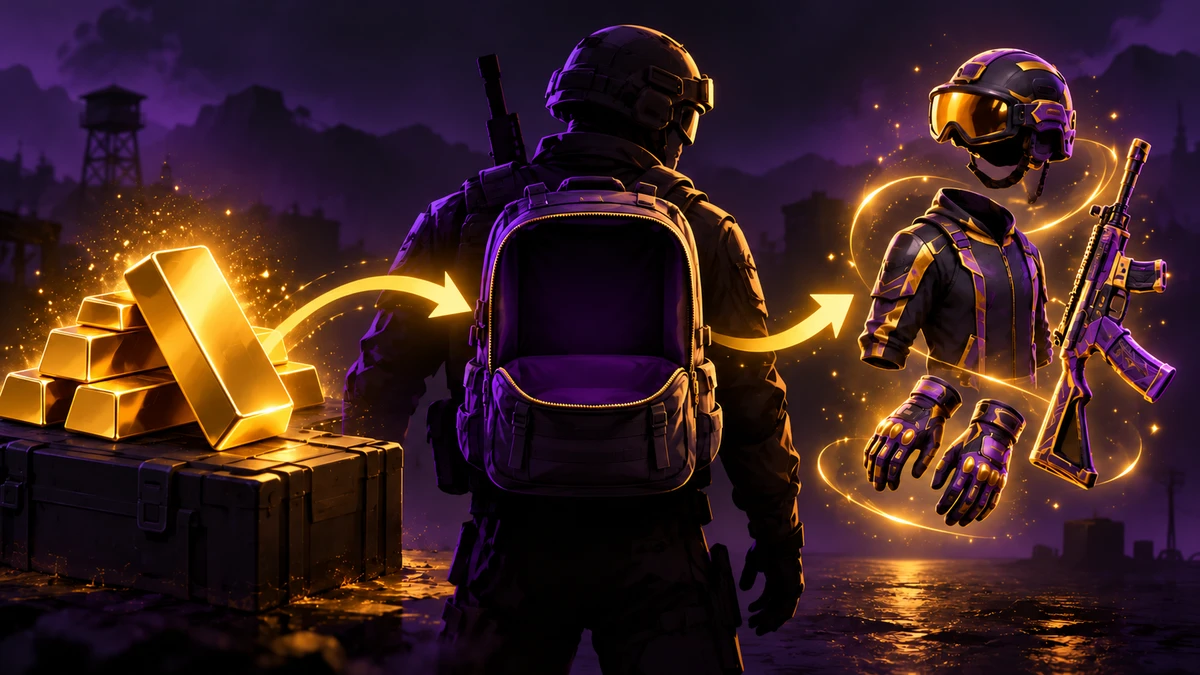 Illustration of in-game cash turning into Gold Bars at the end of a Wardogs season
