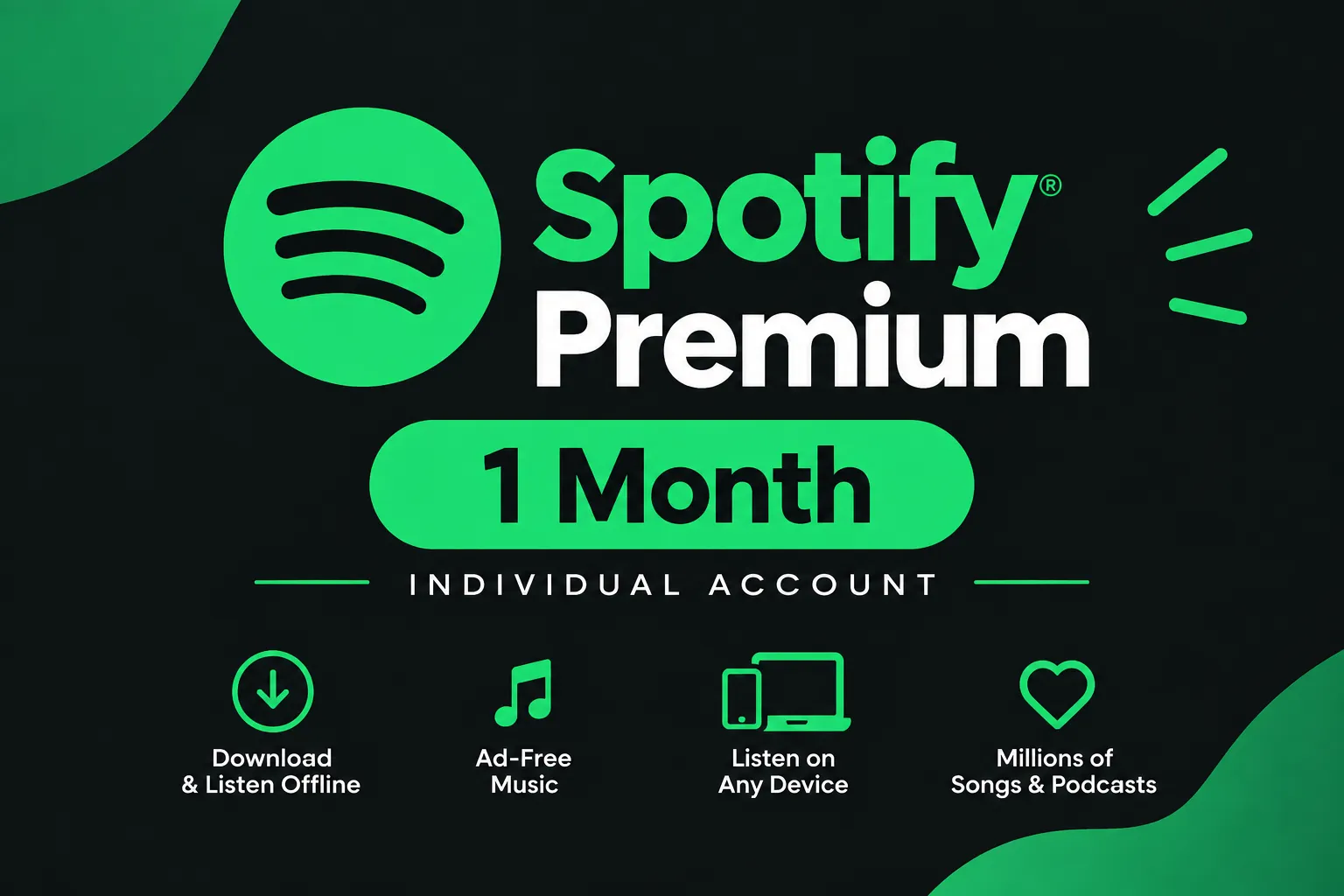 GLOBAL🌏Spotify  Premium🎵Individual 1 Month✨ACCOUNT✨ | Spotify | US | Subscription | MI13857