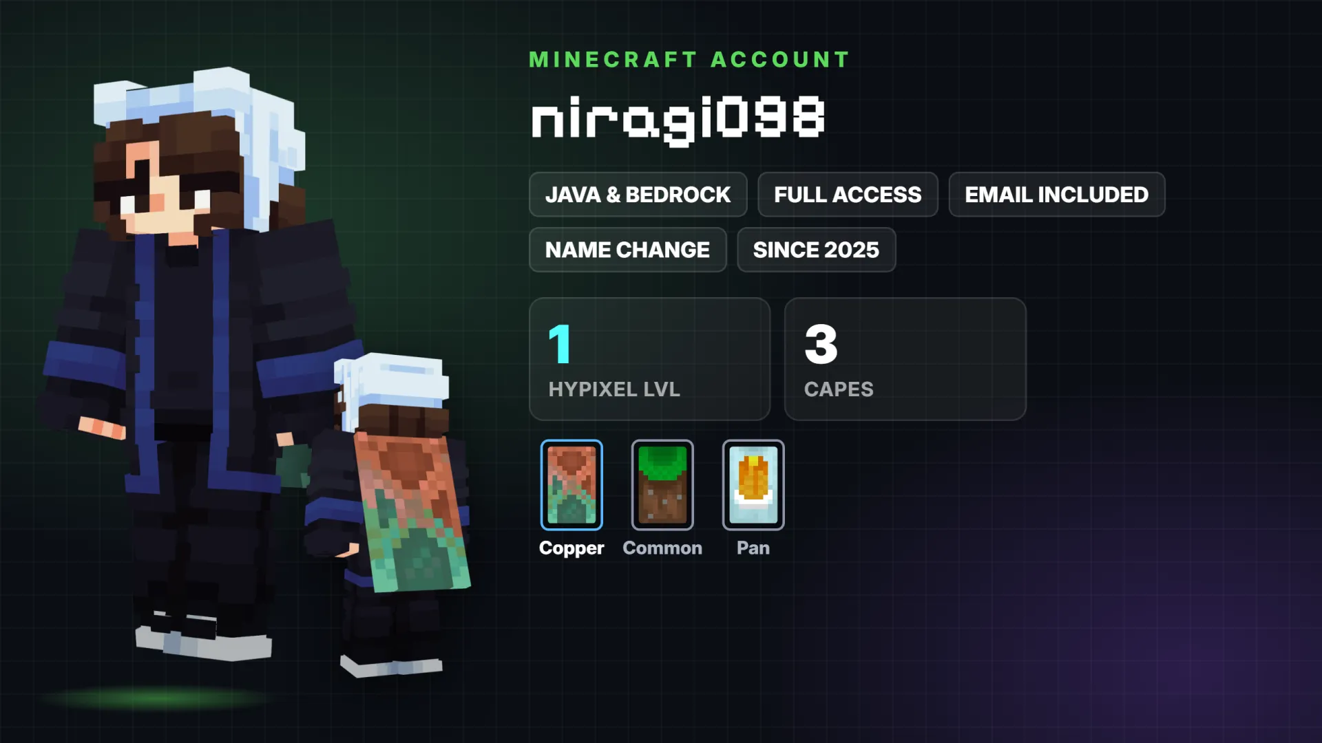 ✅ 3 Capes: Copper ✅ Java & Bedrock & Full Access