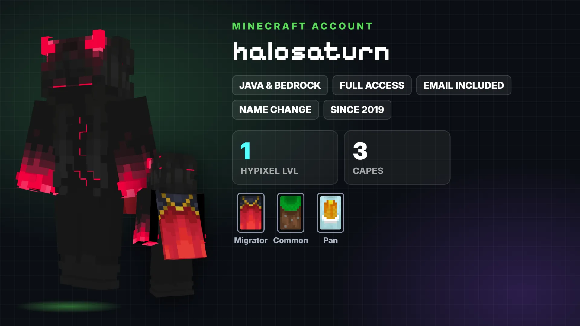 ✅ 3 Capes: Migrator ✅ Java & Bedrock & Full Access