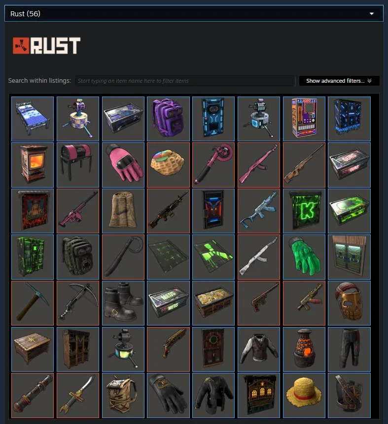 NO BANS 🎯 RUST 1100 Hours + 56 Skins 👑 New Account