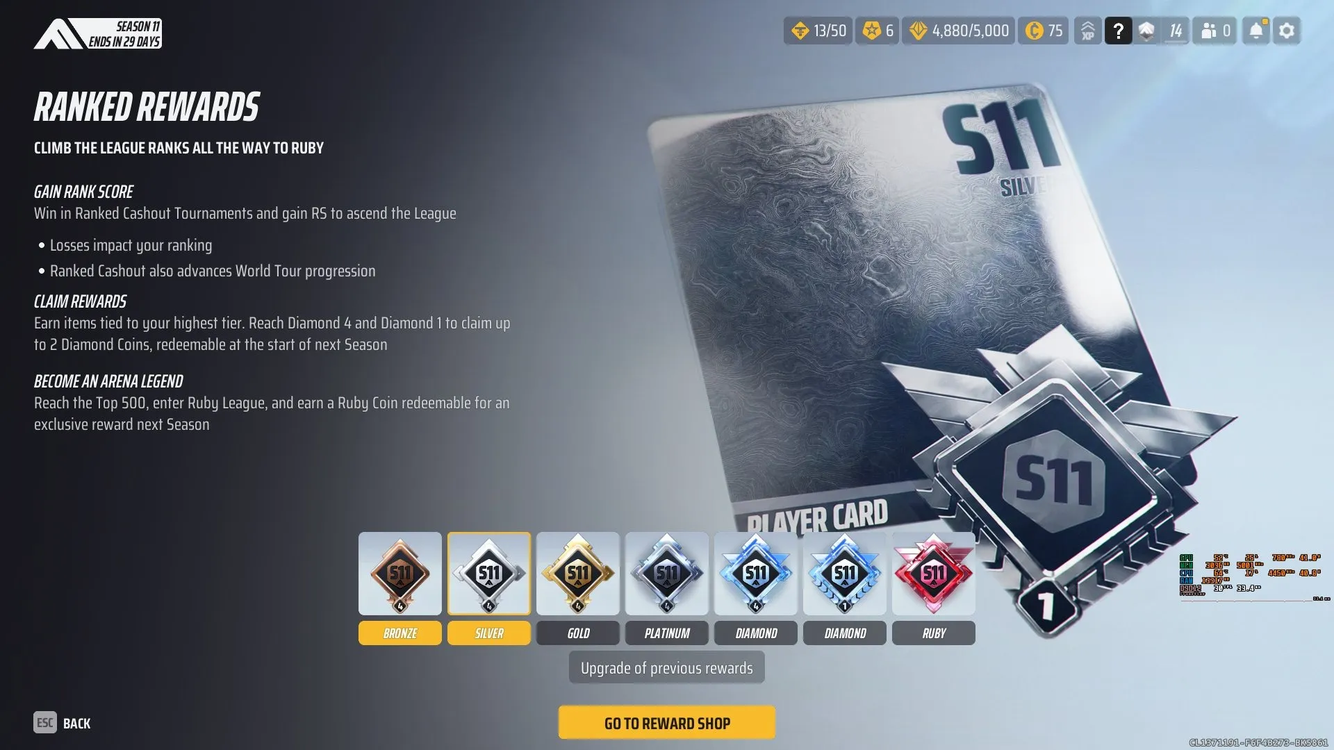 TF1005 // Season 11 Silver 1 // Lvl 14 // 4,880 VR // S