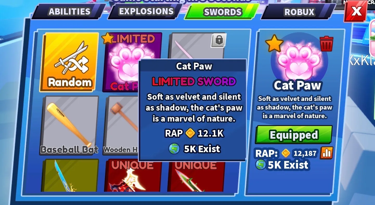 cat paw pink sword | Blade Ball | Swords | MI26996
