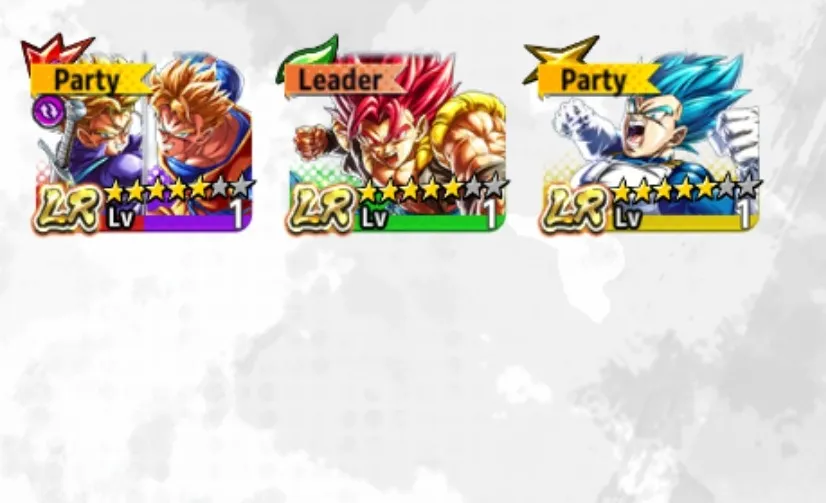 +5 STAR SSJGSS VEGETA +5 DTAR TRUNKS TAG GOHAN +5 SHALL