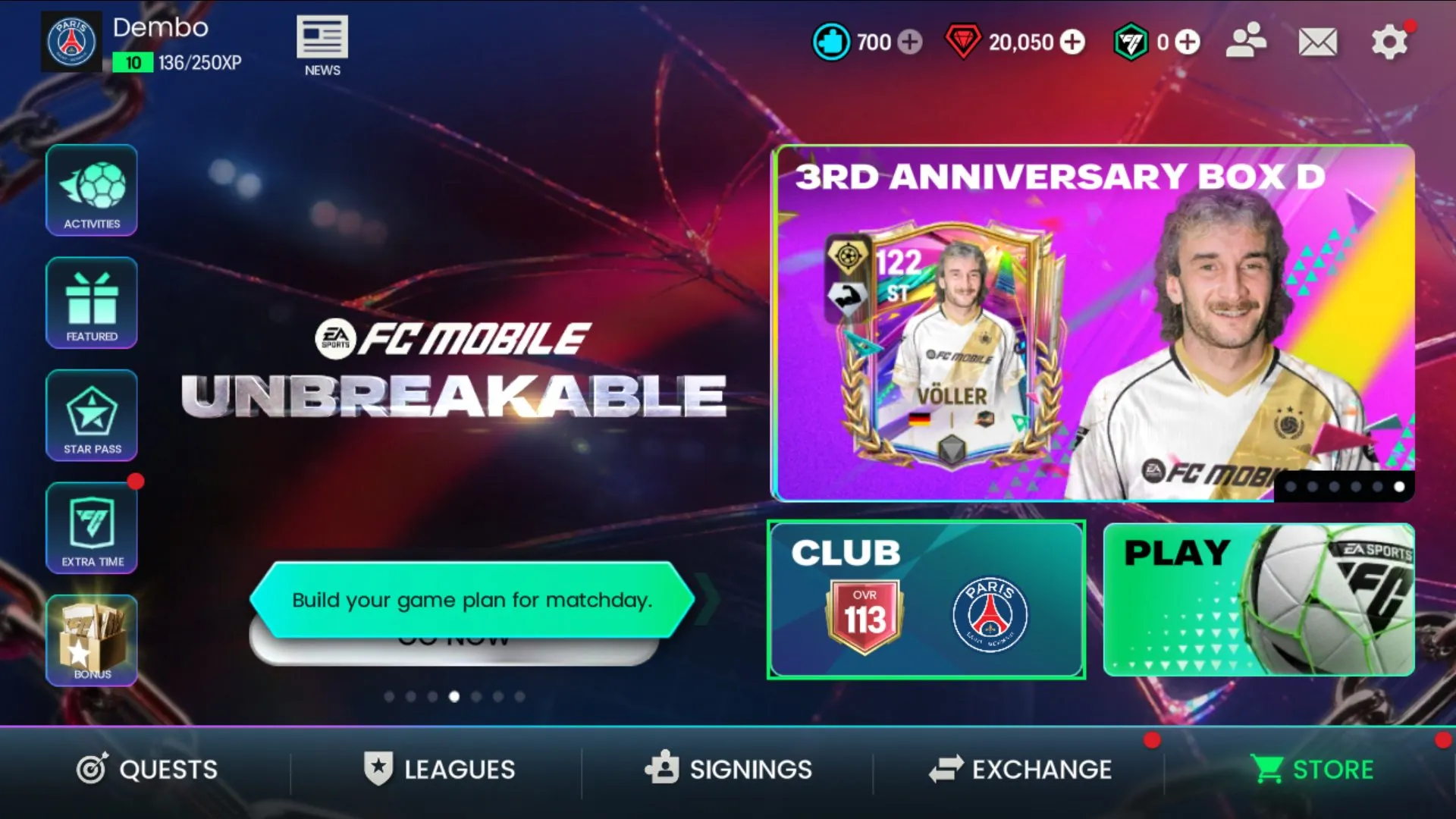 20.000 gems 👑 Undav 119 ✨ Ter stegen 117 🏆 skren