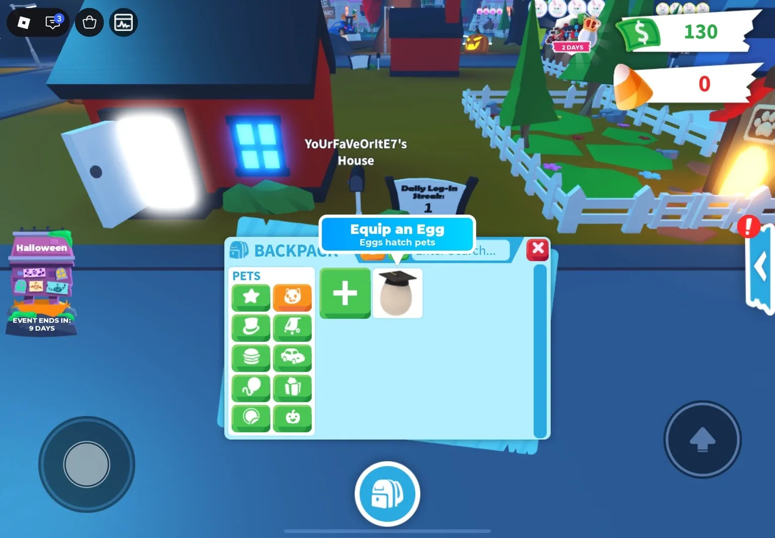 Adopt Me account with $130 in Adopt Me and a starter eg